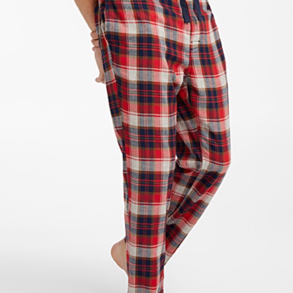 Red tartan lounge check cabin style organic cotton pants NWT - Picture 7 of 7